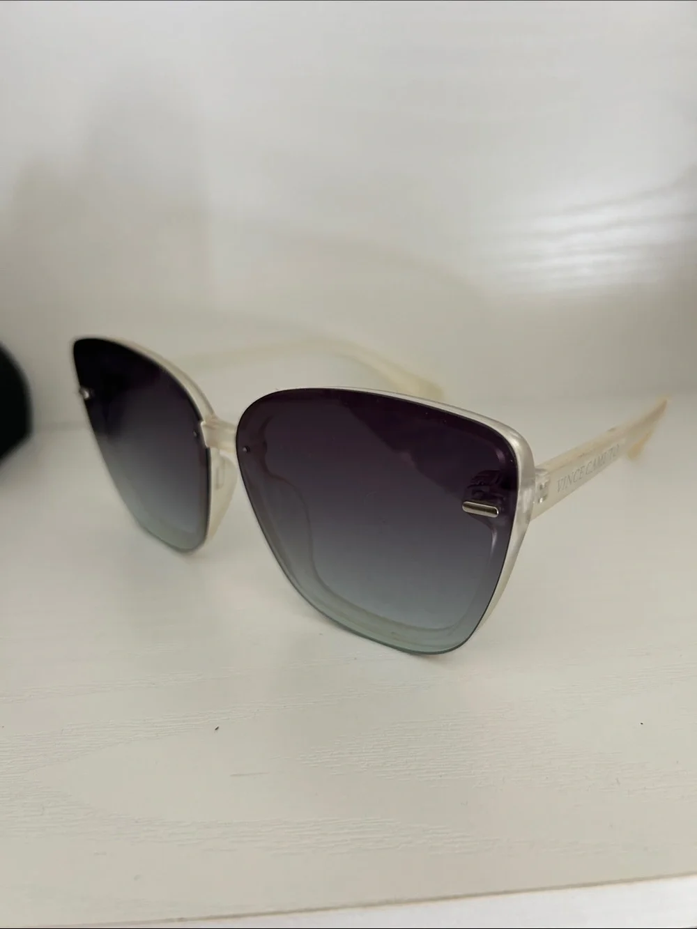 Vince Camuto Purple Gradient Lens Sunglasses with Clear Frame